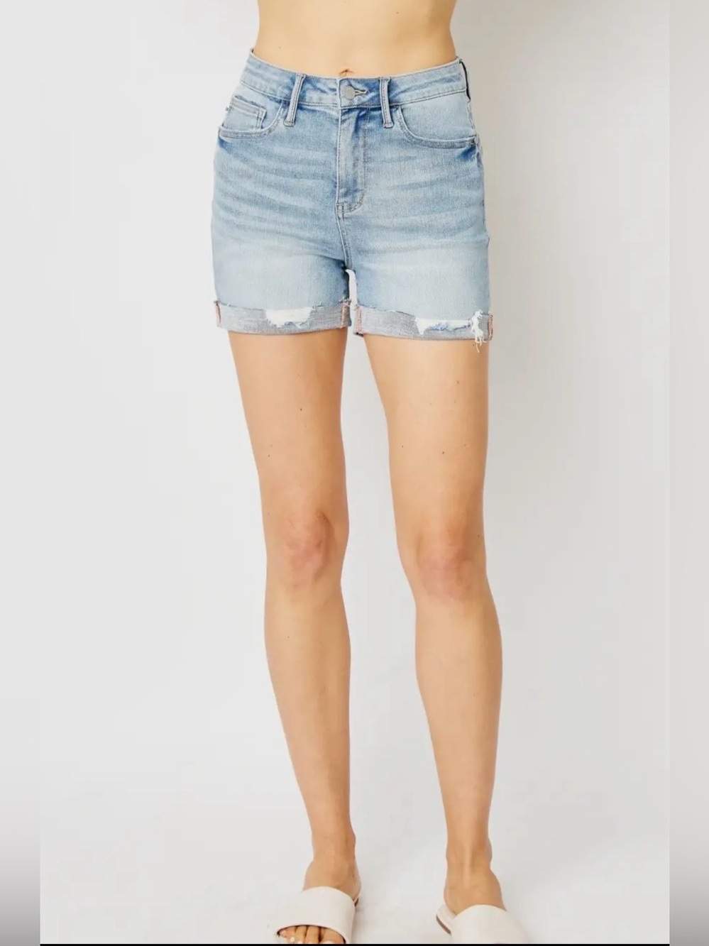 Judy Blue High Waist Destroy Cuffed Cut Off Shorts – XL – NWT
